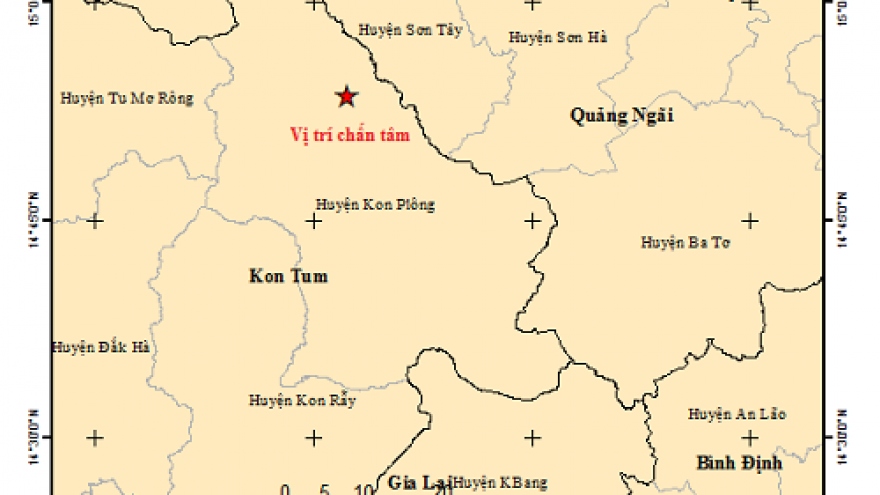 Lại xảy ra động đất tại huyện Kon Plông, tỉnh Kon Tum